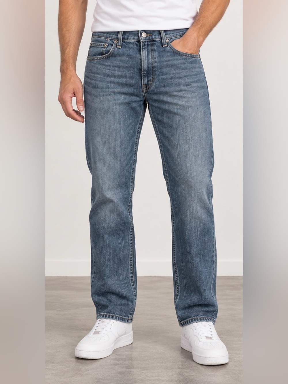 Levi's 505 Straight-Leg Men's Jeans in Faded Blue